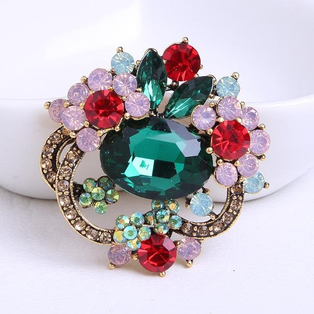 YIRAN Jewelry Brosche, Edelstein, Strass, Glas, Damen, black - Bild 1