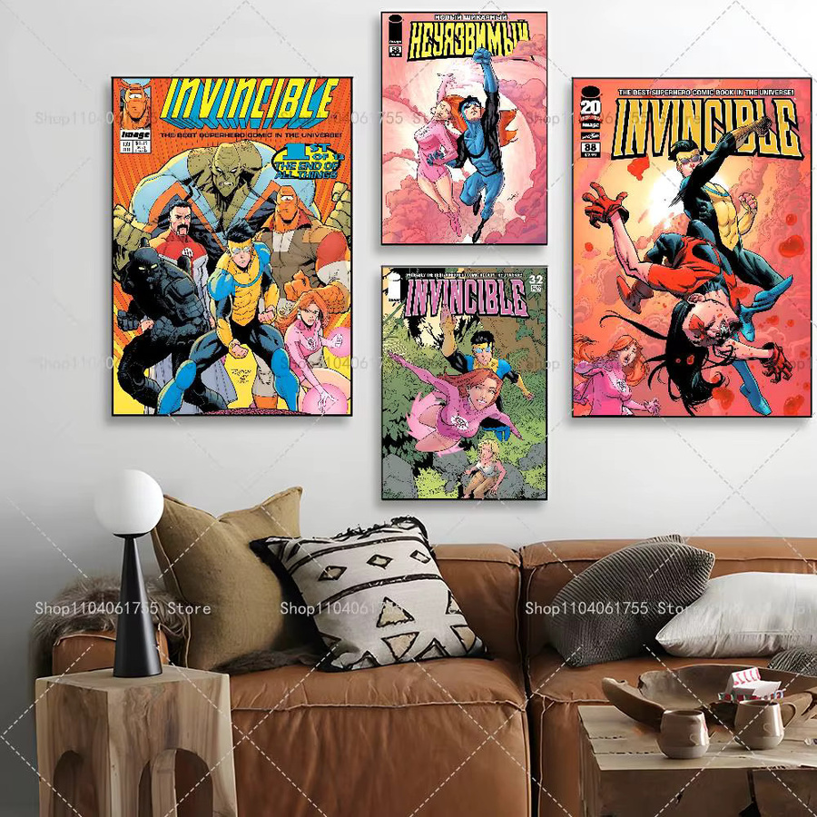 Cartoon I-Invincibles Poster selbstklebender Kunst-Aufkleber aus wasserfestem Papier in Mehrfarbig, Bilibili Wanddekoration - Bild 3