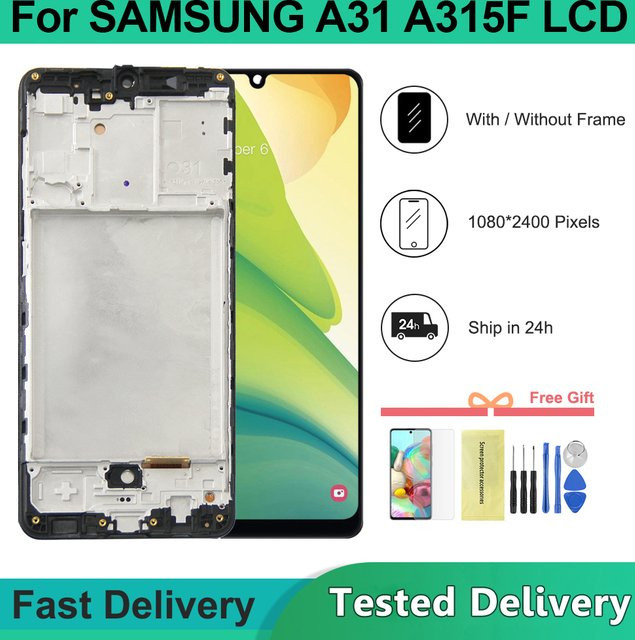 Samsung A31 A315 LCD Display mit Touchscreen Digitizer Montage in Schwarz - Bild 1