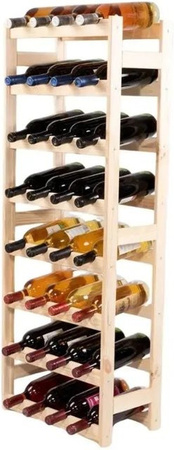 PROREGAL Pinotwine Weinregal aus massivem Kiefernholz Natur unbehandelt, H x B x T: 166 x 43,4 x 25 cm, Platz für 44 Flaschen
