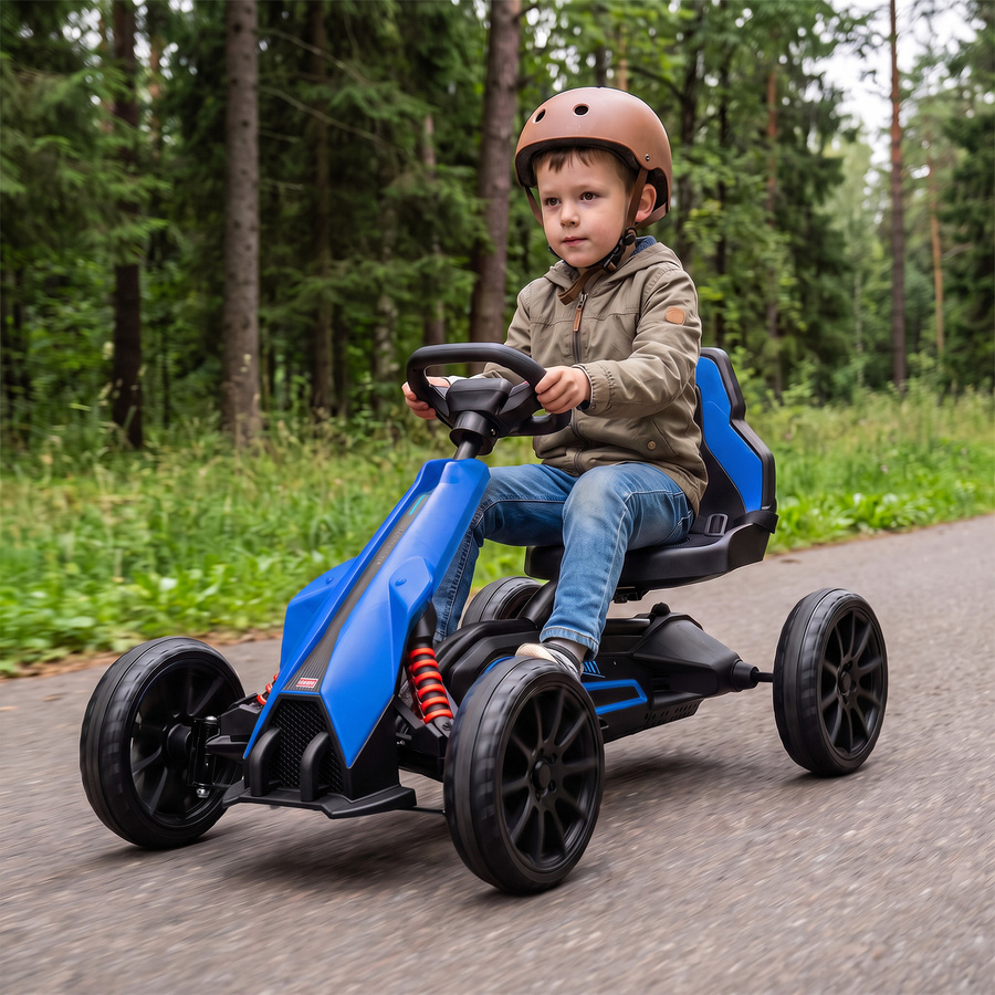 HOMCOM Elektro Go-Kart, Kinderfahrzeug, Blau, ab 3 Jahre - Bild 2