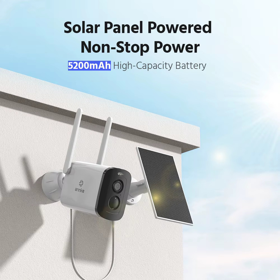 ANNKE 4MP Drahtlose Solar Kamera Set mit 16CH NVR und WiFi Verbindung, PIR Nachtsicht, Farbe: Weiß - Bild 4