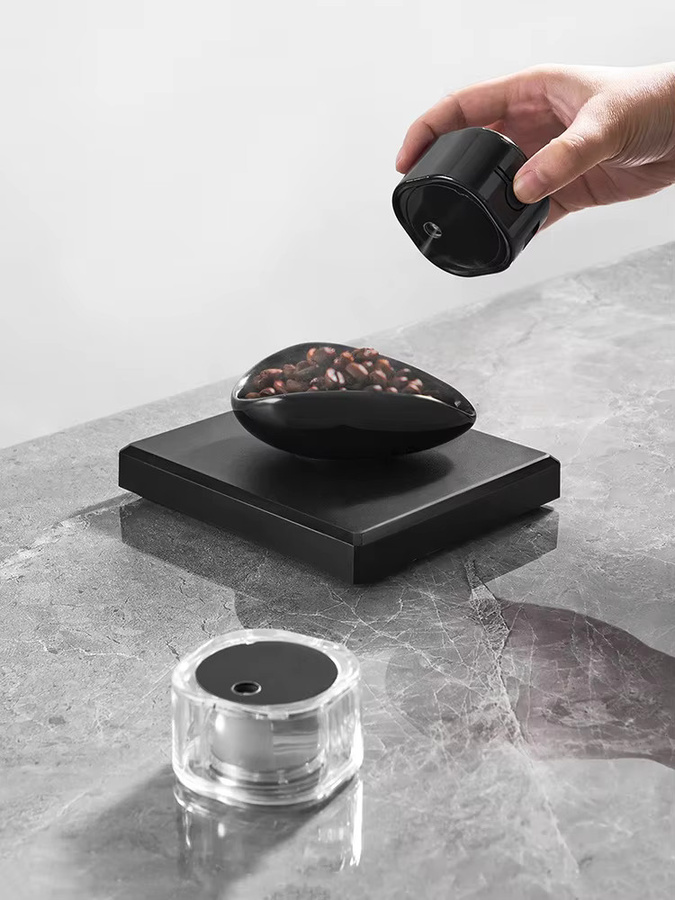 JUSTINLAU Elektrischer Kaffeebohnenzerstäuber mit magnetischer Basis und antistatischer Funktion, Schwarz - Bild 5