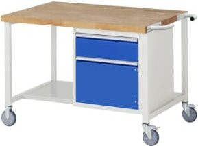 Rau Fahrbare Werkbank 8152 in Grau/Mehrfarbig mit 1 Schublade und 1 Tür, B/T/H: 125 x 90 x 88 cm - Bild 1