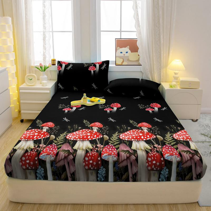 Modernes Bettwäsche-Set mit Pflanzen-Blumen-Druck für dein Schlafzimmer, B/B/H: 71 x 132 cm - Bild 1
