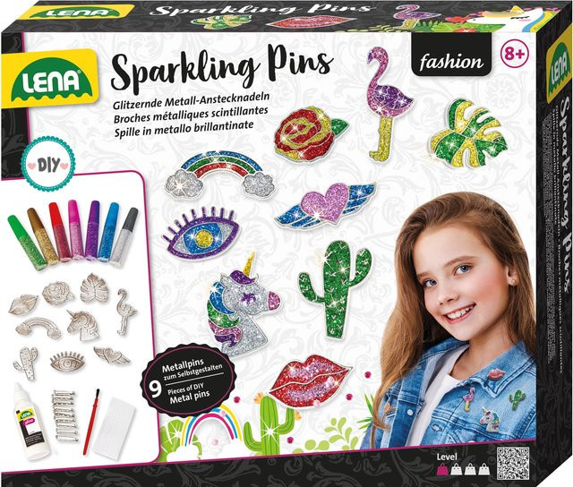 LENA Metal Sparkling Pin, Fantasy, Bunt / Mehrfarbig, ab 8 Jahren - Bild 1