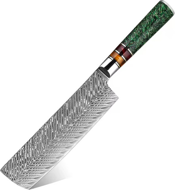 Xituo Nakiri-Messer aus japanischem Damaststahl mit Reisschalen-Harzgriff, 17,78 cm - Bild 1