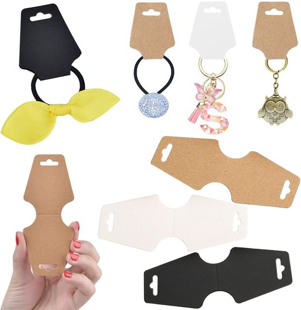 ZYF Schmuck Display Karten Set aus Papier, 100 Stück Klappkarten in Weiß für Halsketten und Armbänder - Bild 1