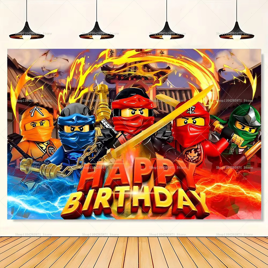 Disney Ninjago Spinjitzu Party-Hintergrund Banner für Kindergeburtstage in Mehrfarbig - Bild 2