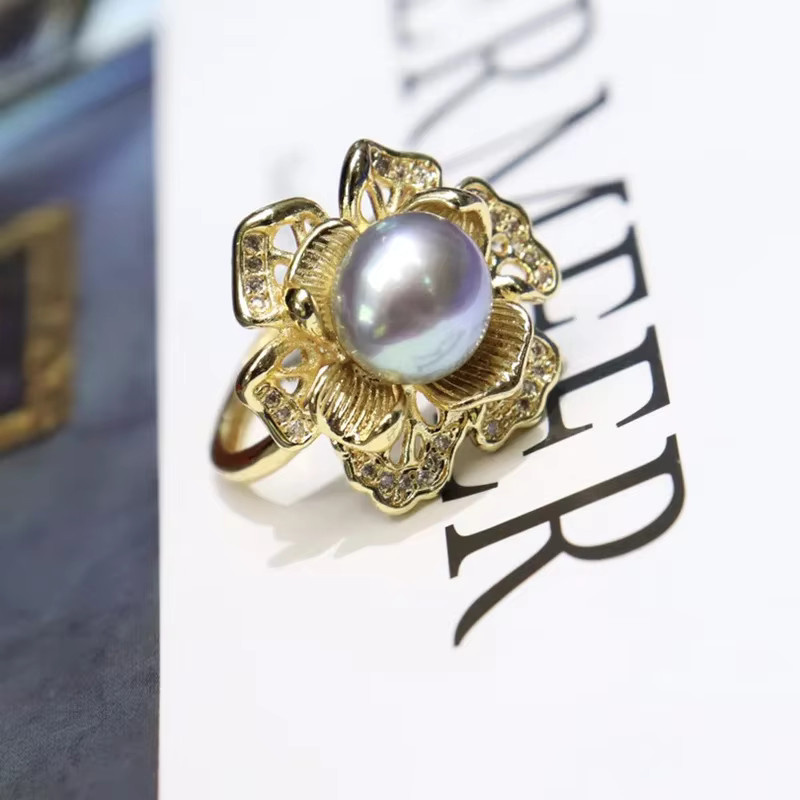 Ring Süßwasserperlen, hell, Damen - Bild 1
