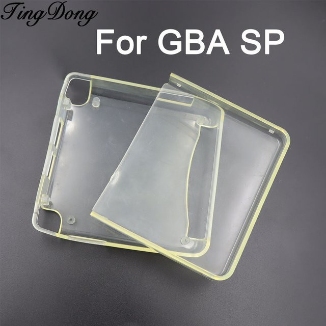 TingDong Transparente TPU Schutzhülle für GBA SP Spielkonsole, Verschleißfeste Kristallschale aus weichem Gummi - Bild 1