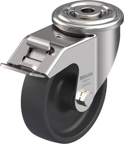 Blickle Lenkrolle LIXR-POHI 100G-FI mit Feststeller aus Edelstahl in Silber/Grau, Rad-Durchmesser: 100 mm, Tragfähigkeit: 150 kg - Bild 1