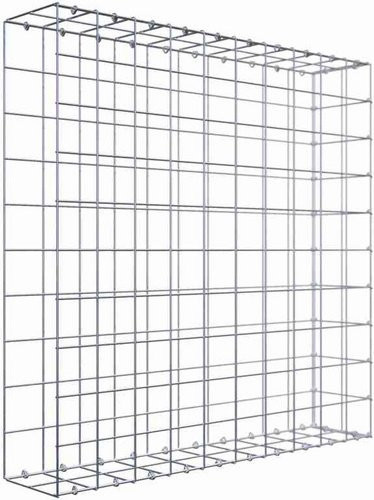 Gabiona Anbaukorb Typ 2 aus Stahl in Silbergrau, B/T/H: 100 x 100 x 20 cm, Maschenweite 10 x 10 cm - Bild 1