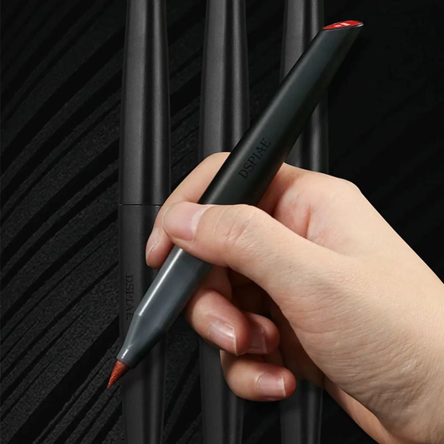 Dspiae 12-Farben-Pinselstift-Set mit wasserbasierten Markern, metallische fluoreszierende Farben für Kunsthandwerk und Zeichnungen, Multicolor - Bild 2
