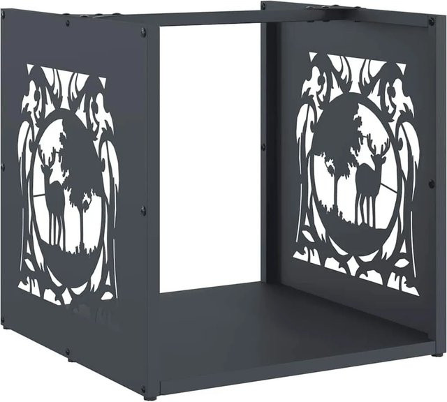 vidaXL Brennholzregal aus kaltgewalztem Stahl in Anthrazit, B/T/H: 40 x 40 x 40 cm - Bild 1