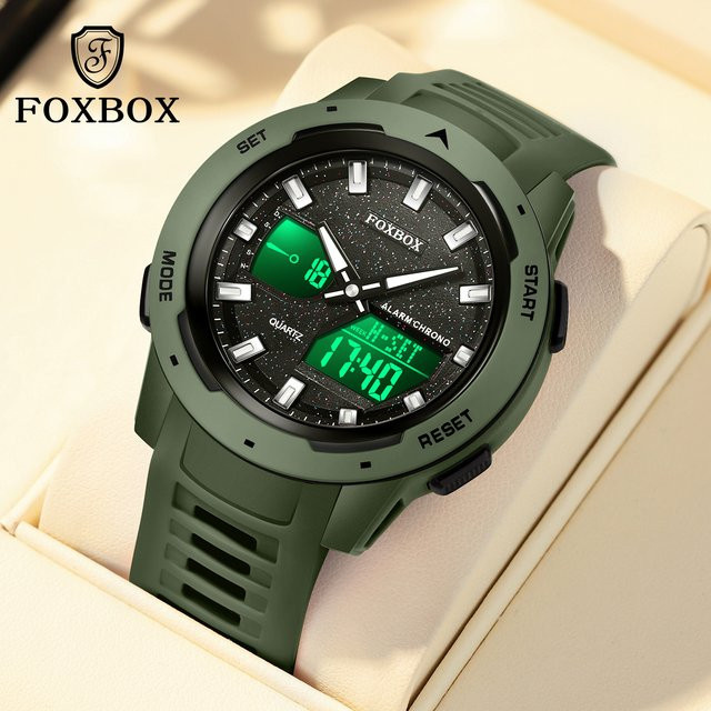 Foxbox Armbanduhr Digital, Quarz, Chronograph, Schwarz, Herren - Bild 1