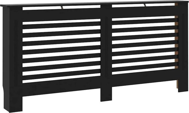 vidaXL Heizkörperverkleidung in Schwarz mit modernem Latten-Design aus MDF, B/H/T: 172 x 81,5 x 19 cm - Bild 1