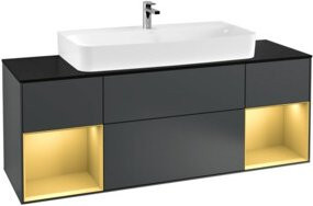 V&B Waschtischunterschrank Finion mit Wandbeleuchtung, Breite: 160 cm, Tiefe: 50,1 cm, Höhe: 50,1 cm, lackiert - Bild 1