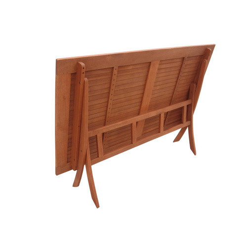 Merxx Gartenmöbelset Rio aus Eukalyptusholz in Beige und Braun, 5-teilig mit Klapptisch und Klappsesseln - Bild 3