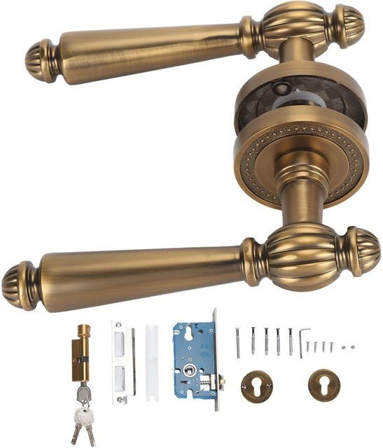 Retro Türgriff mit Schloss von TOMTOP JMS in Bronze und Gold aus Messing und Edelstahl - Bild 1