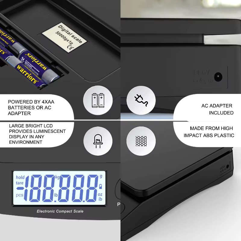 Lionet Elektronische Kompaktwaage SF-803 in Schwarz, Digitale Küchenwaage mit Digitalanzeige für bis zu 30 kg - Bild 3