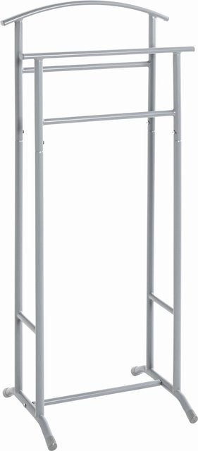 HAKU Möbel Herrendiener modern aus Metall in Silber und Grau, Höhe: 107 cm, Breite: 36 cm, Tiefe: 48 cm - Bild 1