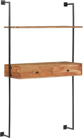 vidaXL Wandschreibtisch aus Akazienholz in Braun, B/T/H: 90 x 40 x 170 cm