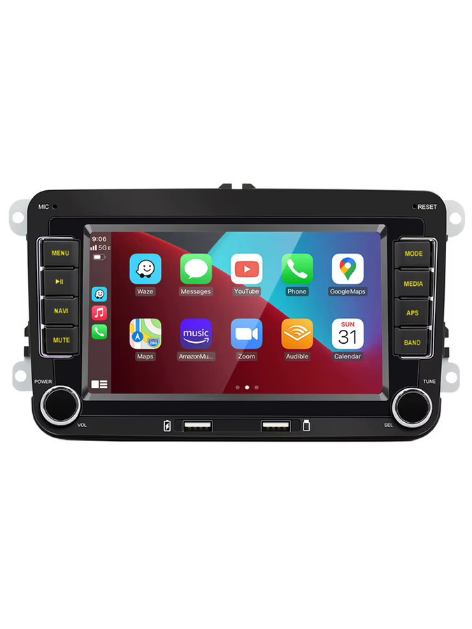 GEARELEC 2 Din Autoradio mit Android 14, Multimedia-Player mit GPS und WiFi, Carplay, Schwarz, passend für Volkswagen Skoda Octavia Golf 5 6 Touran Passat Polo Jetta - Bild 6