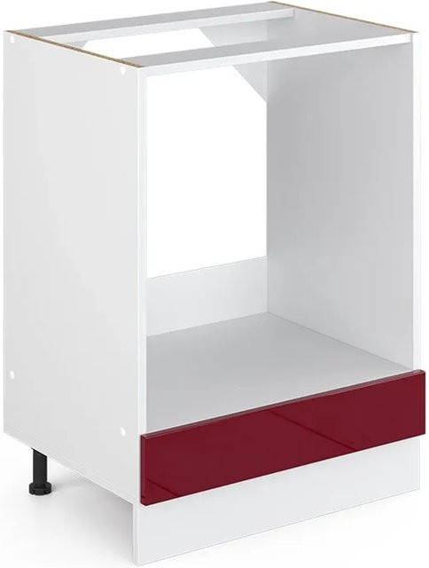 Vicco Herdumbauschrank R-Line Bordeaux Hochglanz Weiß B: 60 cm, T: 46 cm, H: 81,6 cm - Bild 1