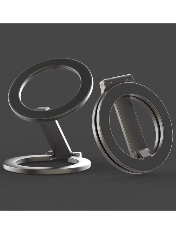 QUERPXAF Magnetischer Telefonhalter aus Metall, 360 Grad rotierbar und faltbar, doppelseitiger Handyhalter für Fitnessstudio und Laufband, Farbe: Schwarz - Bild 3