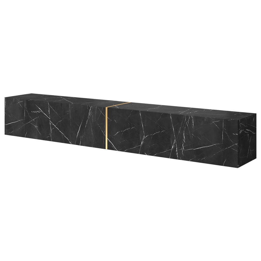 Selsey TV-Hängeboard Bisira in Schwarzer Marmoroptik und Gold, Breite: 200 cm - Bild 2