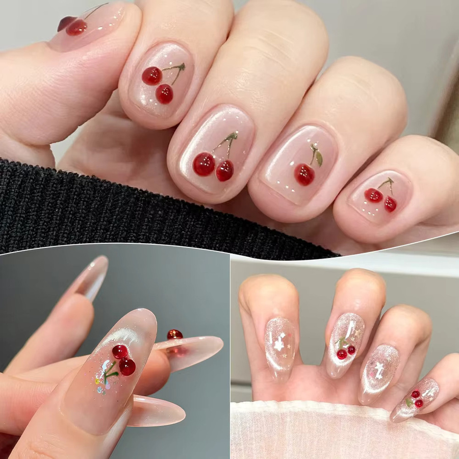 HotPress Nagelkunst-Sticker, Kirsch- und Erdbeer-Schleifen, Glänzend - Bild 3