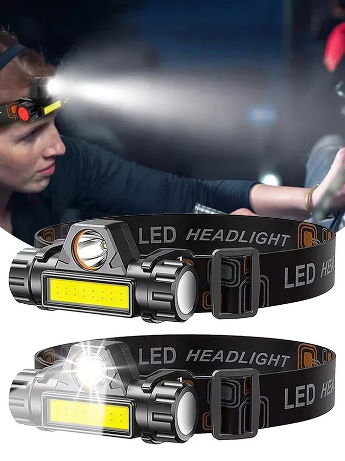 XIWANGFIRE Mini-LED-Stirnlampe in Schwarz mit USB-Aufladung, Wasserdichtigkeit und Magnet sowie XPE- und COB-LEDs - Bild 5