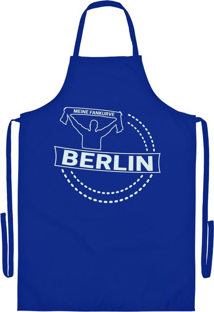 Grillschürze Meine Fankurve von multifanshop in Blau mit weißem Druck - Bild 1