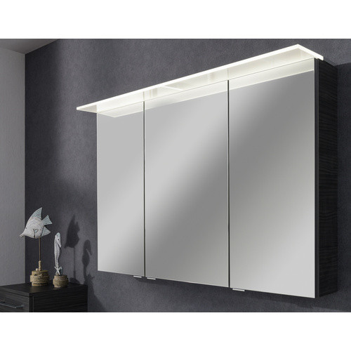 Fackelmann Spiegelschrank b.perfekt in Eiche Dunkel mit integrierter LED-Beleuchtung und Softclose-Türen, B/H/T: 100 x 69 x 23,1 cm - Bild 4