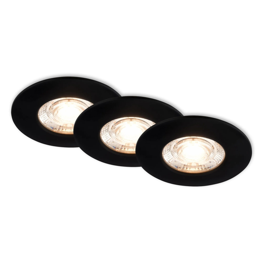 Briloner 3er Set LED Bad Einbaustrahler IP44 Schwarz Warmweiß - Bild 2