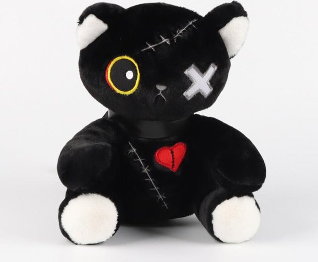 Yiran toy Dunkle Katze Plüschtier, Stützkissen, 25cm, ab 0 Jahre - Bild 1