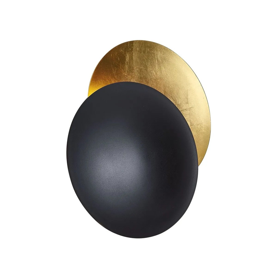 QAZQA Sunrise Moderne Wandleuchte 2-flammig in Schwarz und Gold, Höhe: 34,5 cm - Bild 2