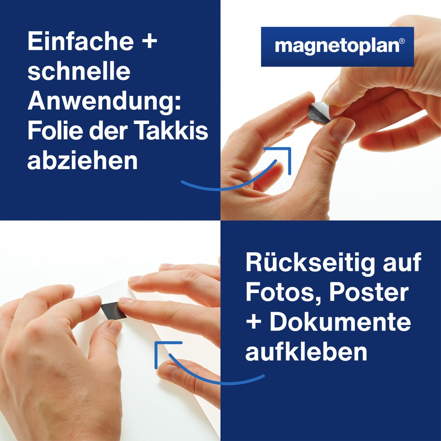 magnetoplan® Magnetplatte TAKKIS in Schwarz, Breite: 30 mm, Höhe: 20 mm - Bild 2