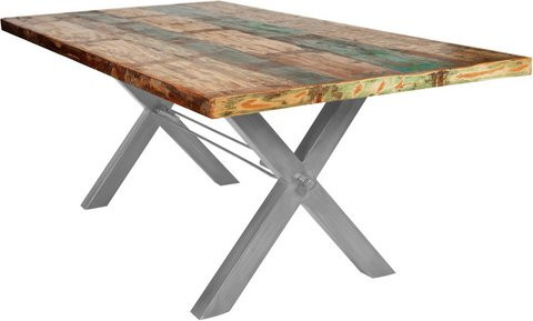 SIT Esstisch TABLES & CO aus Holz und Metall in Silber und Braun, H: 76,5 cm, B: 100 cm, T: 90 cm - Bild 1