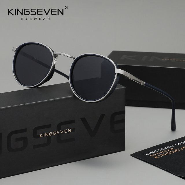 KINGSEVEN Sonnenbrille, Rund, Vollrand, Unisex, polarisiert - Bild 1
