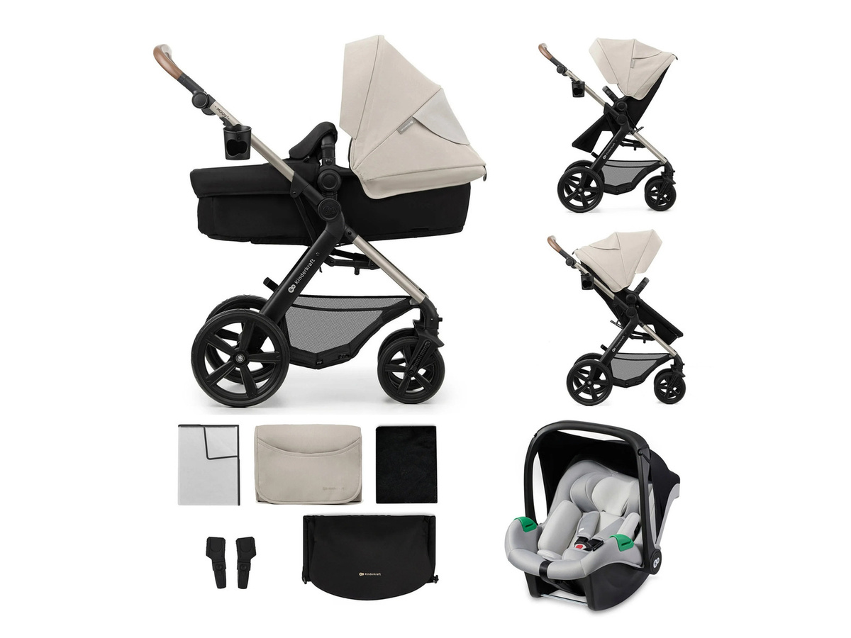 KINDERKRAFT 3-in-1 Kinderwagen MOOV 2 Classic in Grau mit Federung und verstellbarem Griff - Bild 2