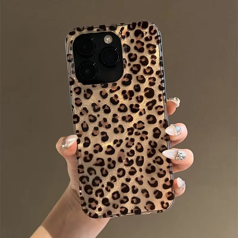 Stoßfeste Silikon-Handyhülle mit Leopardenmuster in Transparent und Multicolour für iPhone 17 bis iPhone 7/8 Plus - Bild 2