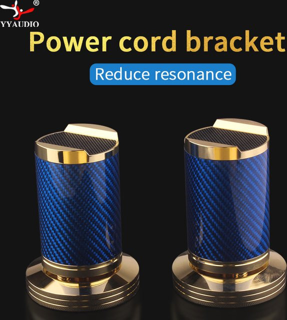 YYAUDIO HiFi Audio Kabelhalterung aus reinem Kupfer in Gold, einstellbare Stoßdämpfer-Fußnägel für Verstärker und Power-Kabel - Bild 1
