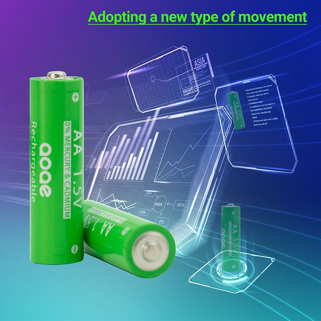 YPWP wiederaufladbare AA AAA Batterien 1,5 V in Grün mit 4,8 Ah für Taschenlampen, Spielzeug und Uhren - Bild 1