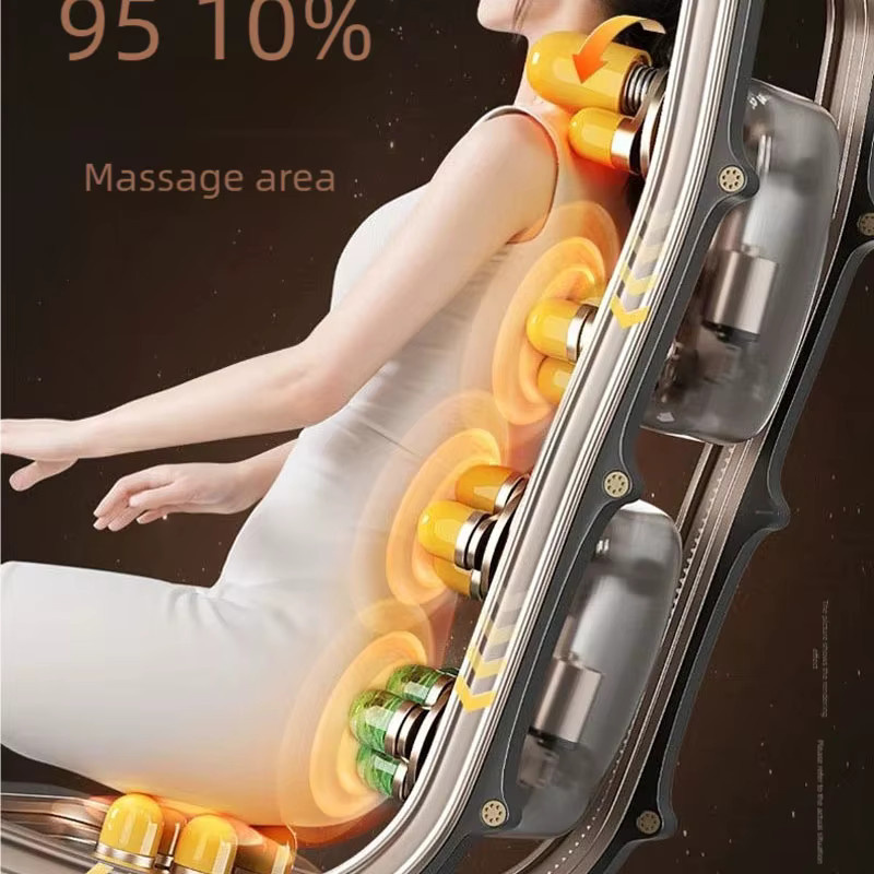 LEMESY Elektrischer Ganzkörper-Massagesessel mit 8D Zero-Gravity Shiatsu-Funktion in Beige - Bild 3