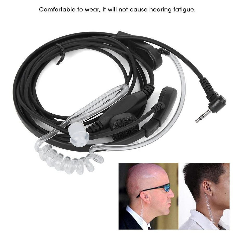 2er-Set Motorola Walkie Talkie Headset mit Kehlkopfmikrofon und Vibrationssensor, 2,5mm Anschluss, Schwarz und Transparent - Bild 2