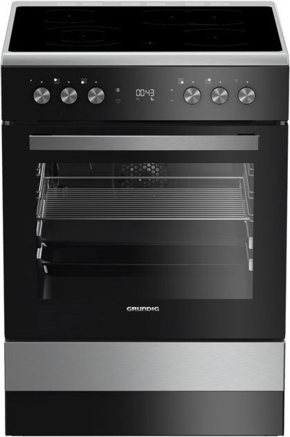 Grundig Elektroherd GR5500 GFBM 23420 XC in Edelstahl/Silber mit Glaskeramikfeld, 72 l Backofenvolumen, 4 Kochzonen und katalytisch beschichteter Rückwand, Breite: 60 cm, Höhe: 85 cm, Tiefe: 60 cm - Bild 1