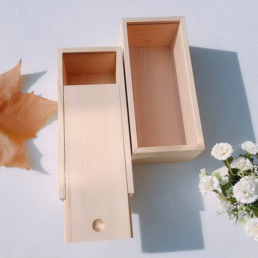 LEENKEA Aufbewahrungsbox aus Kiefernholz in Braun mit Schiebedeckel - Bild 2