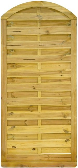 GartenLand Dichtzaun VARIO MASSIV Gebogen Holzzaun aus Kiefernholz in Grün, blickdicht, B/H: 90 x 180 cm - Bild 1